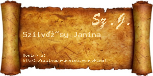 Szilvásy Janina névjegykártya